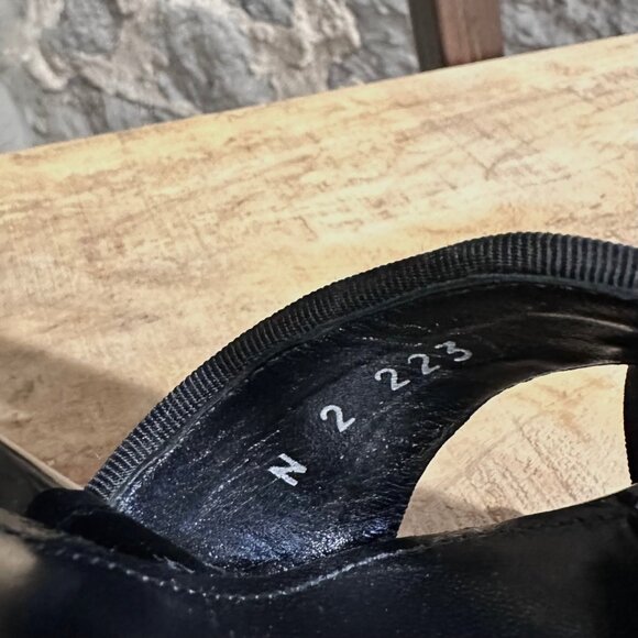 Alexander McQueen Black Patent Butterfly Ankle Strap Platform Sandals - Picture 6 of 13